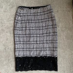 St John black and white with sequin skirt